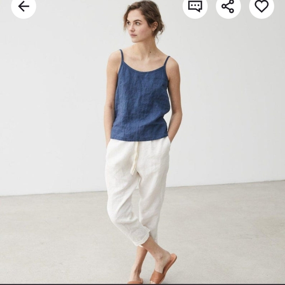 NPL Toledo Crop 100% Linen Pants Taupe M NWOT - Picture 8 of 12